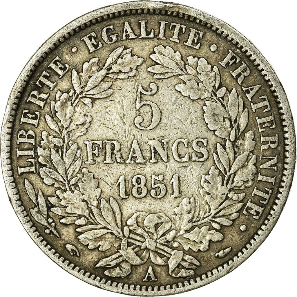 Monnaie, France, Cérès, 5 Francs, 1851, Paris, TB+, Argent, Gadoury:719