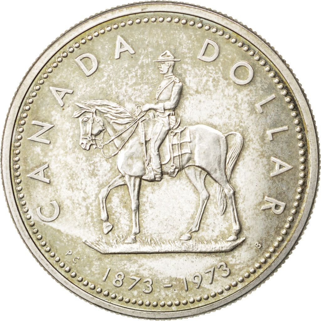 CANADA, Dollar, 1973, Royal Canadian Mint, KM #83, AU(55-58), Silver, 36, 23.12