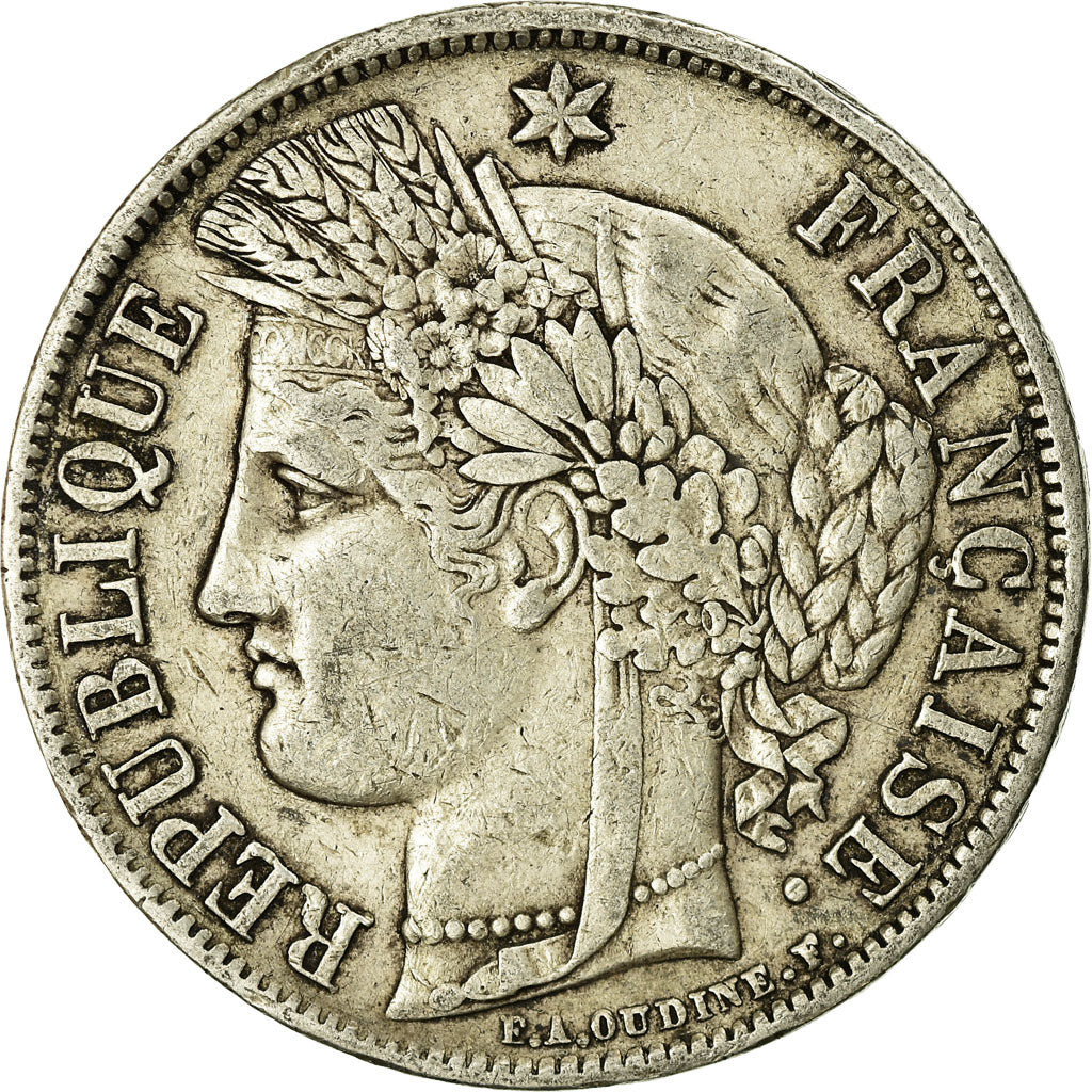Coin, France, Cérès, 5 Francs, 1851, Paris, VF(30-35), Silver, KM:761.1