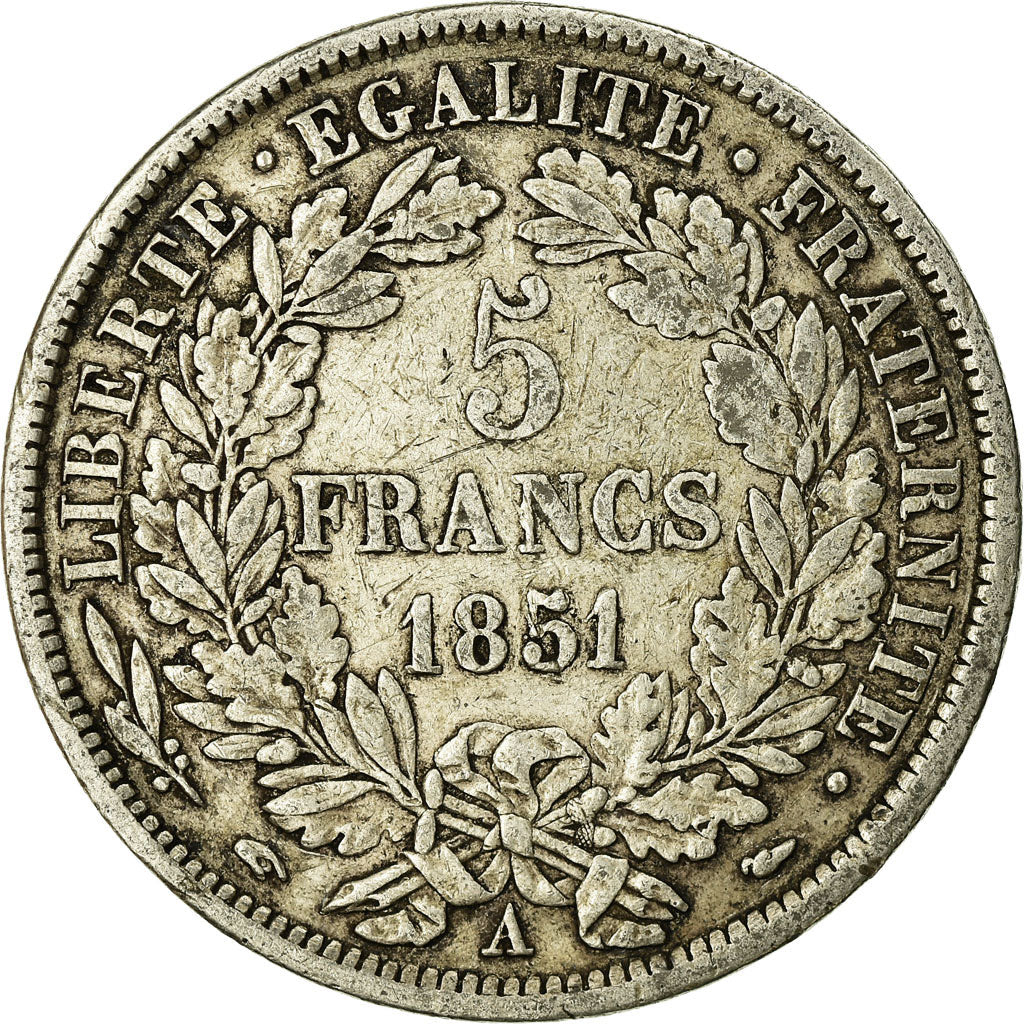 Coin, France, Cérès, 5 Francs, 1851, Paris, VF(30-35), Silver, KM:761.1
