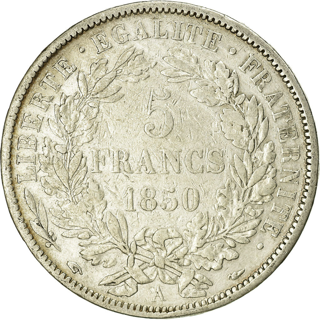 Coin, France, Cérès, 5 Francs, 1850, Paris, VF(20-25), Silver, KM:761.1
