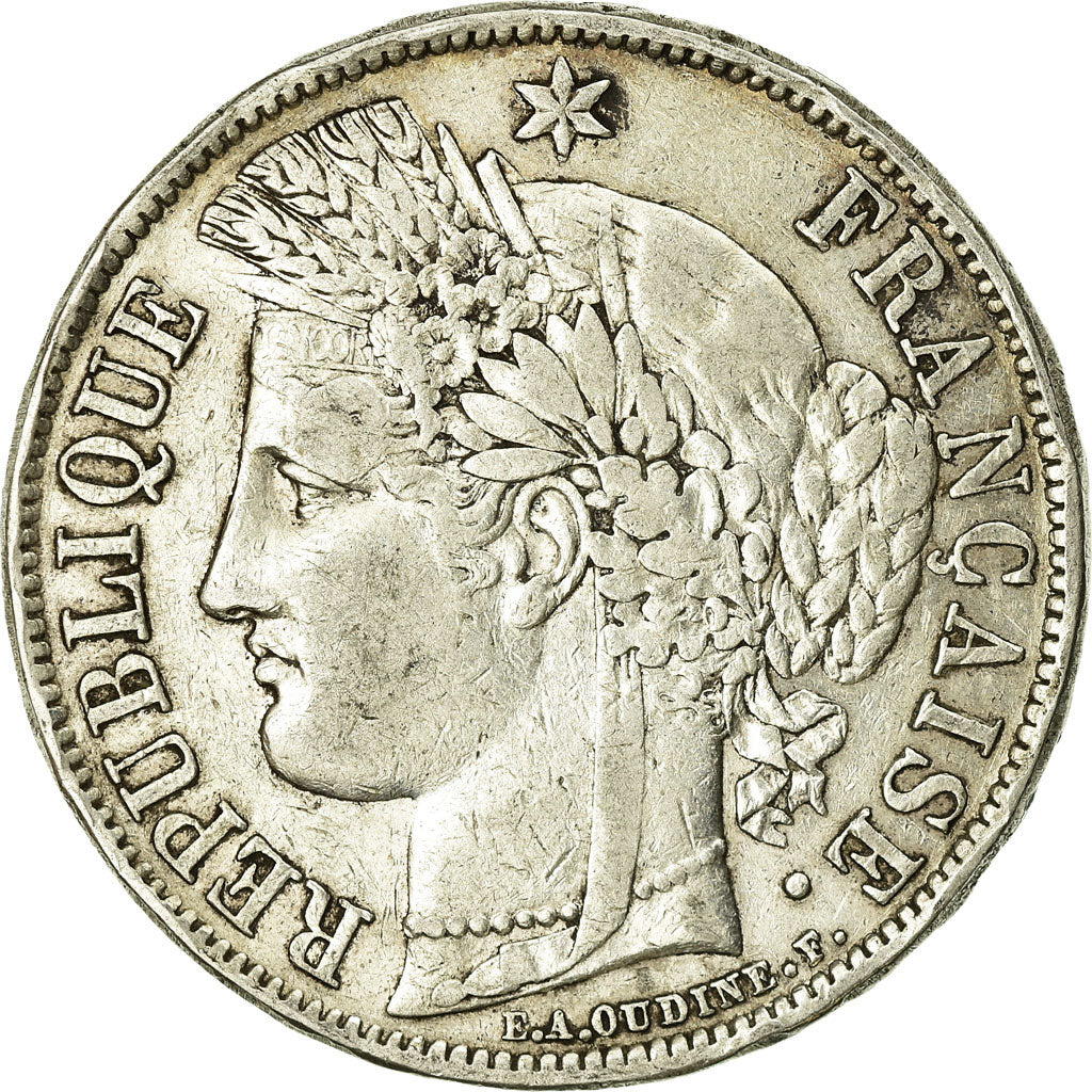 Moeda, França, Cérès, 5 Francs, 1850, Paris, VF(20-25), Prata, KM:761.1