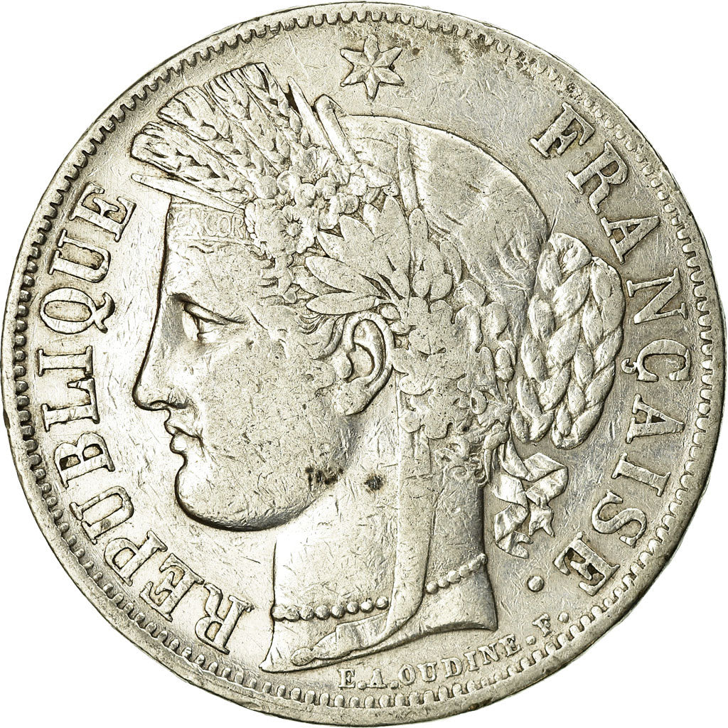 Coin, France, Cérès, 5 Francs, 1850, Paris, VF(20-25), Silver, KM:761.1