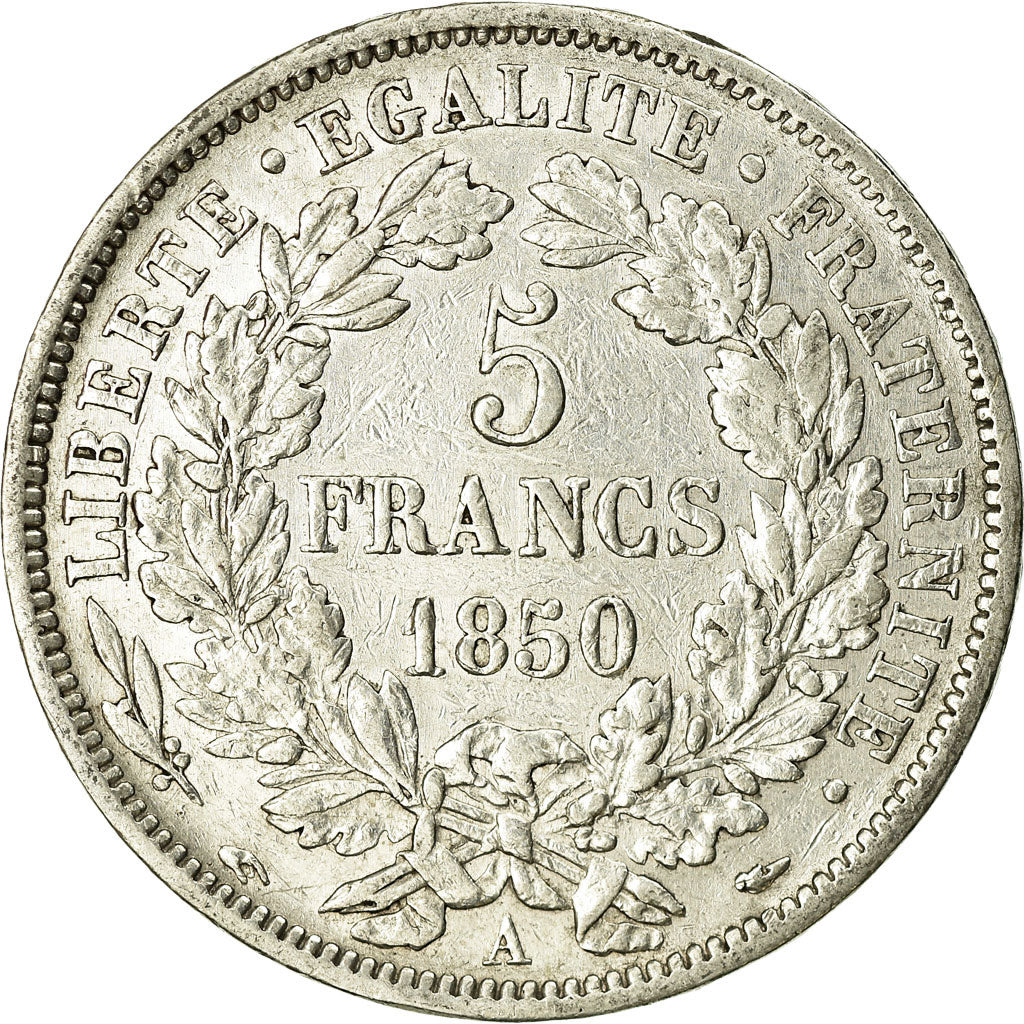 Coin, France, Cérès, 5 Francs, 1850, Paris, VF(20-25), Silver, KM:761.1