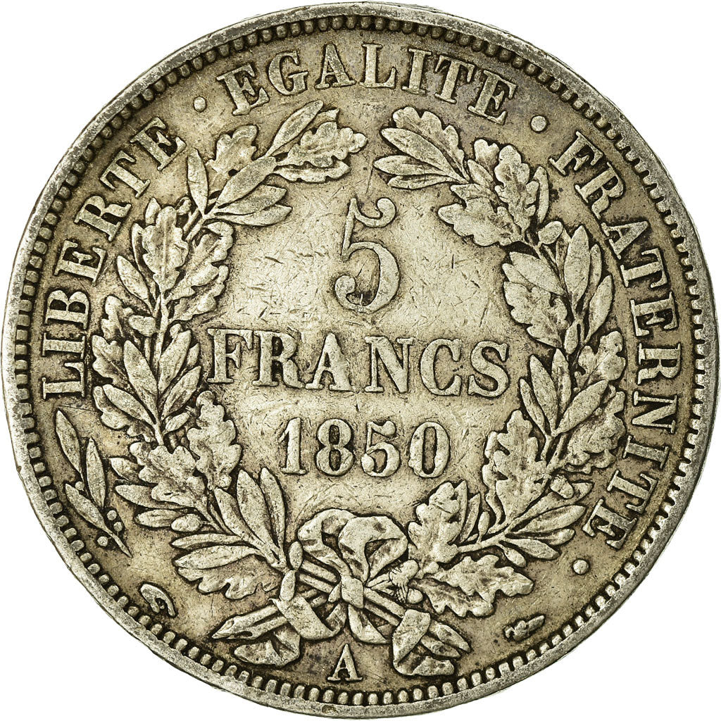 Monnaie, France, Cérès, 5 Francs, 1850, Paris, TB, Argent, KM:761.1
