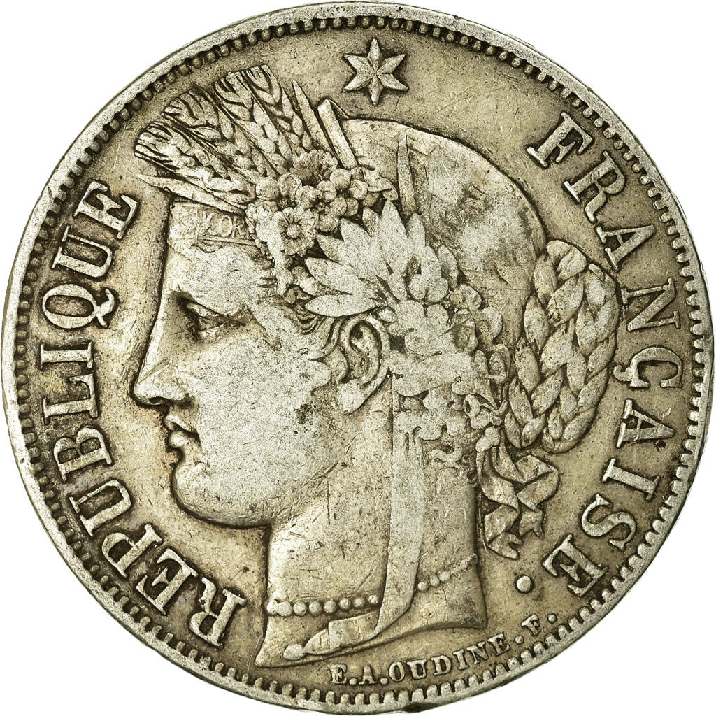 Coin, France, Cérès, 5 Francs, 1850, Paris, VF(20-25), Silver, KM:761.1