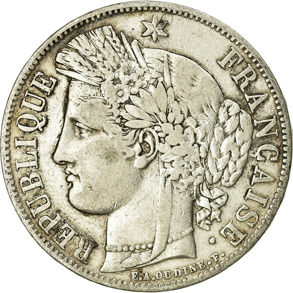 Coin, France, Cérès, 5 Francs, 1850, Paris, VF(20-25), Silver, KM:761.1