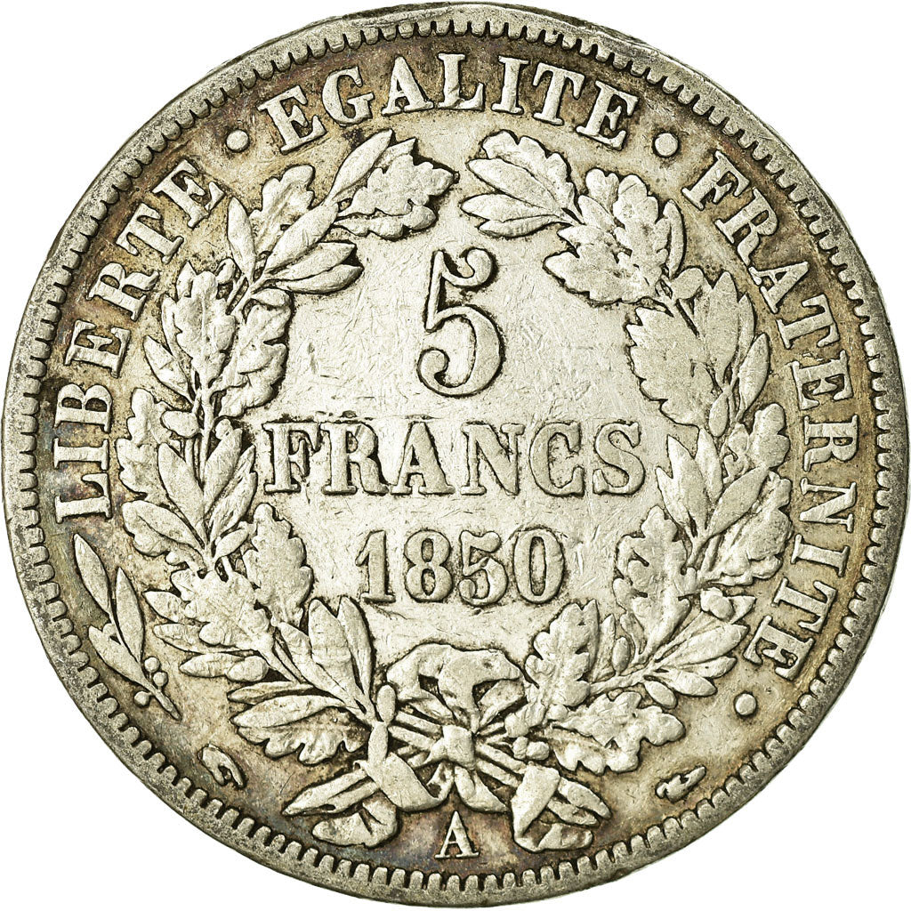 Coin, France, Cérès, 5 Francs, 1850, Paris, VF(20-25), Silver, KM:761.1