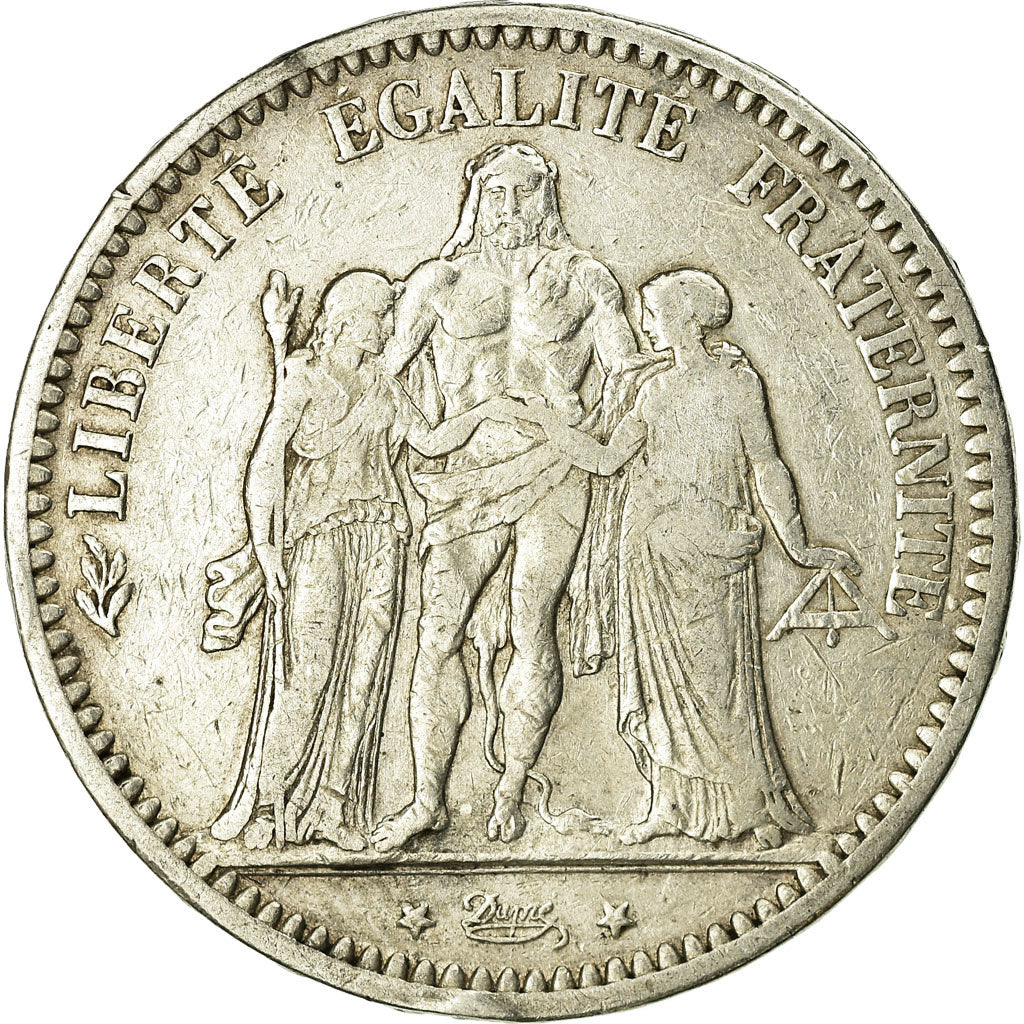 Coin, France, Hercule, 5 Francs, 1873, Bordeaux, VF(20-25), Silver, KM:820.2