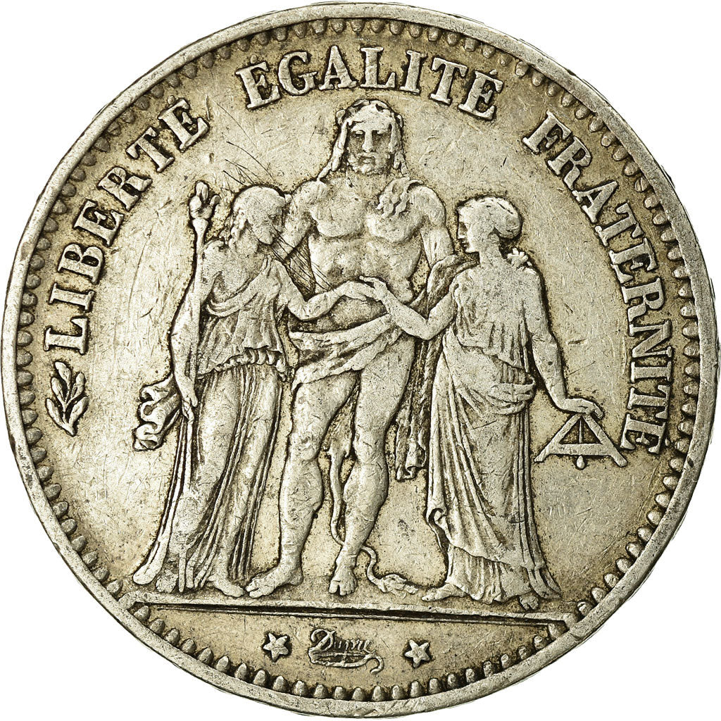 Coin, France, Hercule, 5 Francs, 1875, Bordeaux, VF(20-25), Silver, KM:820.2