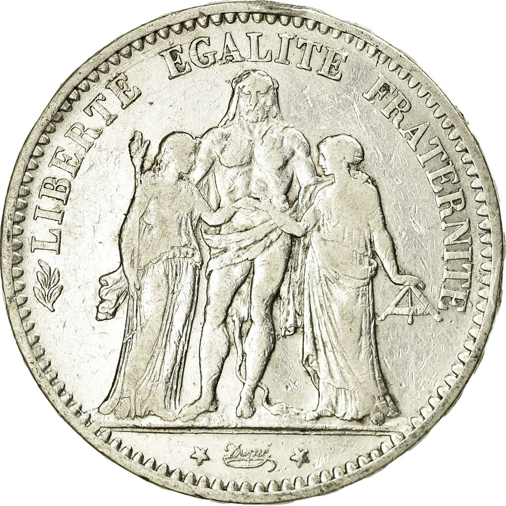 Coin, France, Hercule, 5 Francs, 1875, Bordeaux, VF(20-25), Silver, KM:820.2