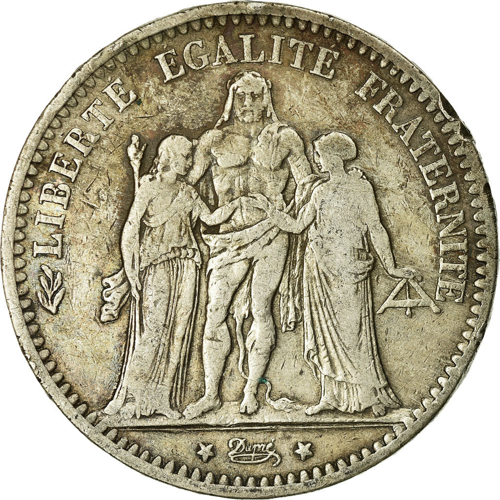 Coin, France, Hercule, 5 Francs, 1875, Bordeaux, VF(20-25), Silver, KM:820.2