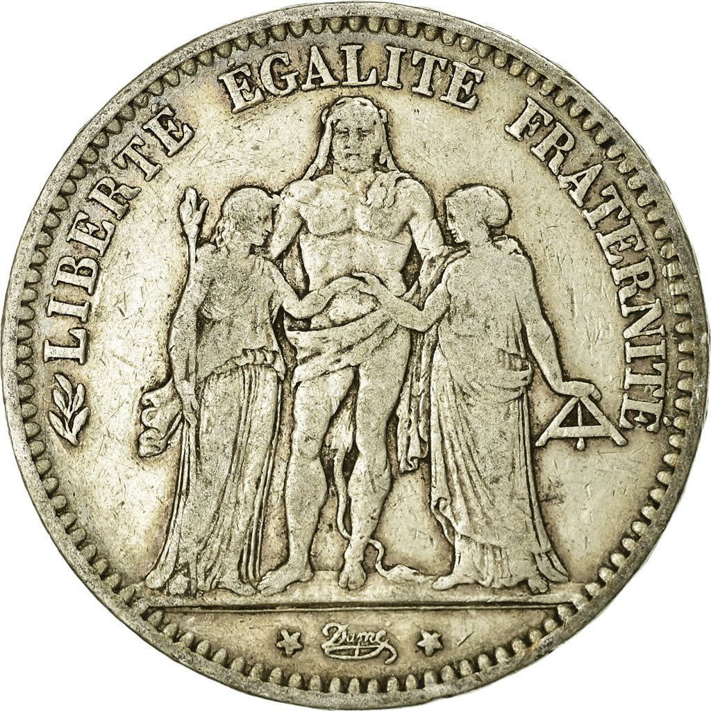 Coin, France, Hercule, 5 Francs, 1875, Bordeaux, VF(20-25), Silver, KM:820.2