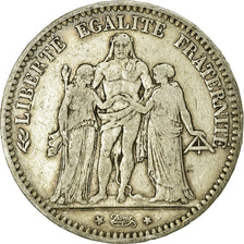 Coin, France, Hercule, 5 Francs, 1875, Bordeaux, VF(20-25), Silver, KM:820.2