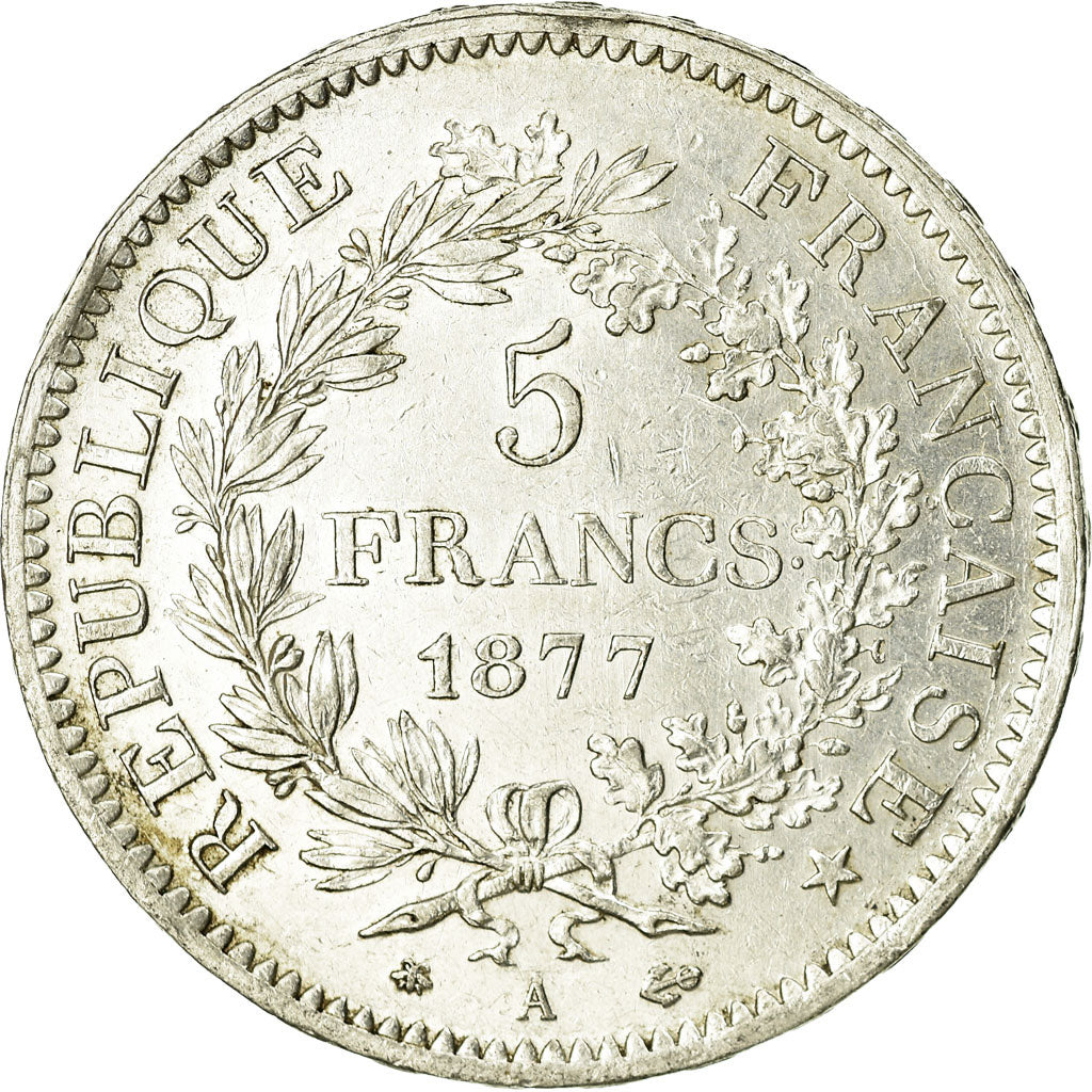 Coin, France, Hercule, 5 Francs, 1877, Paris, VF(30-35), Silver, KM:820.1