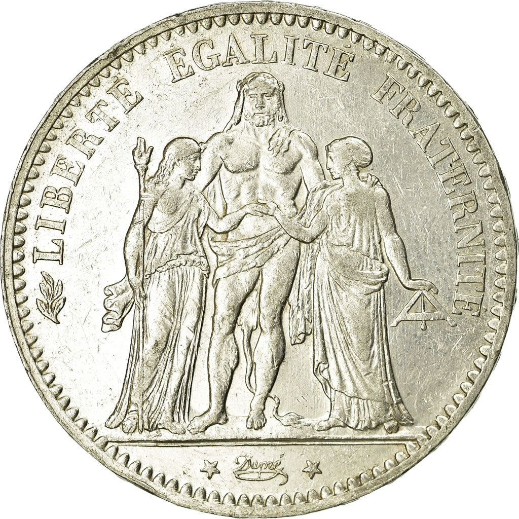 Moeda, França, Hercule, 5 Francs, 1877, Paris, VF(30-35), Prata, KM:820.1
