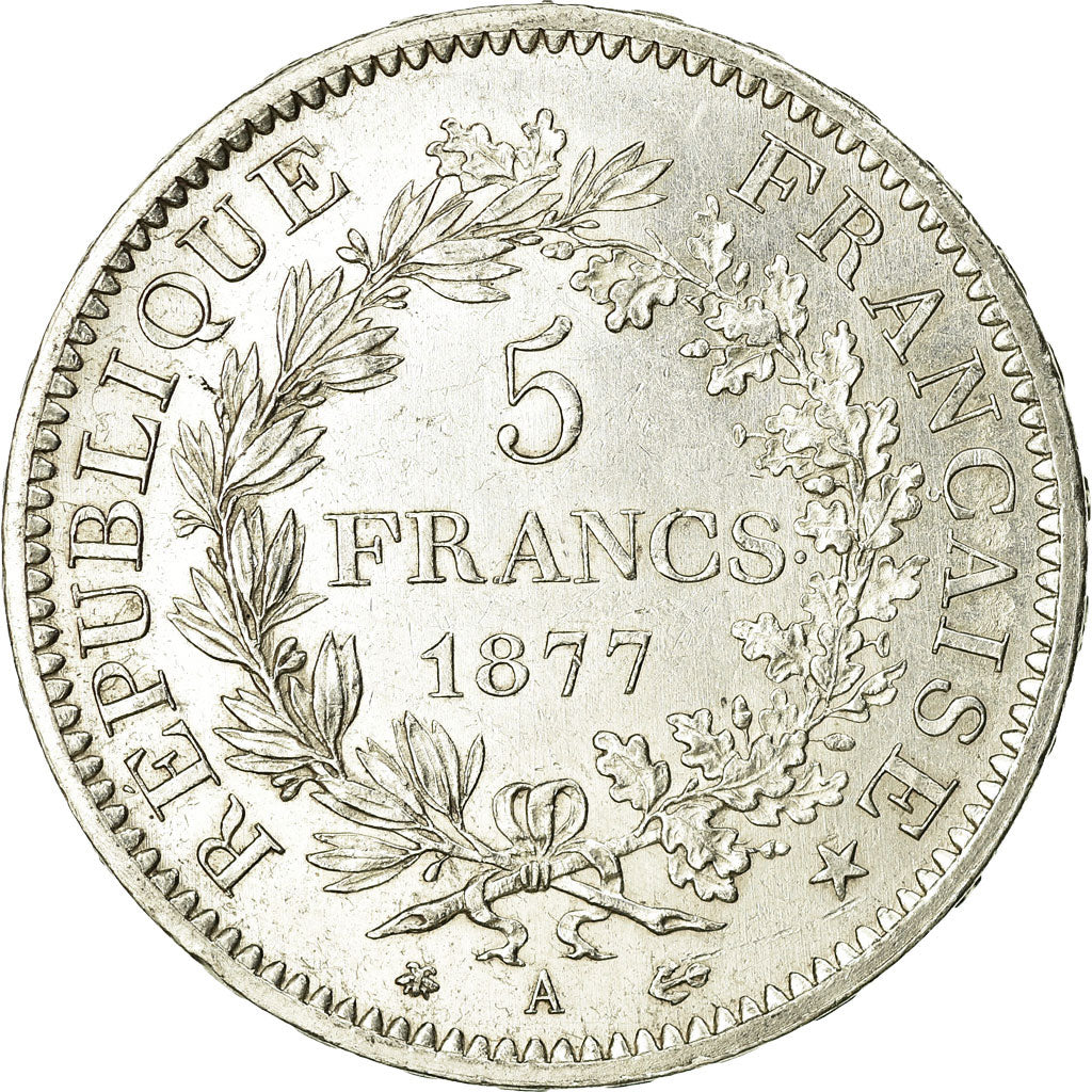 Coin, France, Hercule, 5 Francs, 1877, Paris, VF(30-35), Silver, KM:820.1
