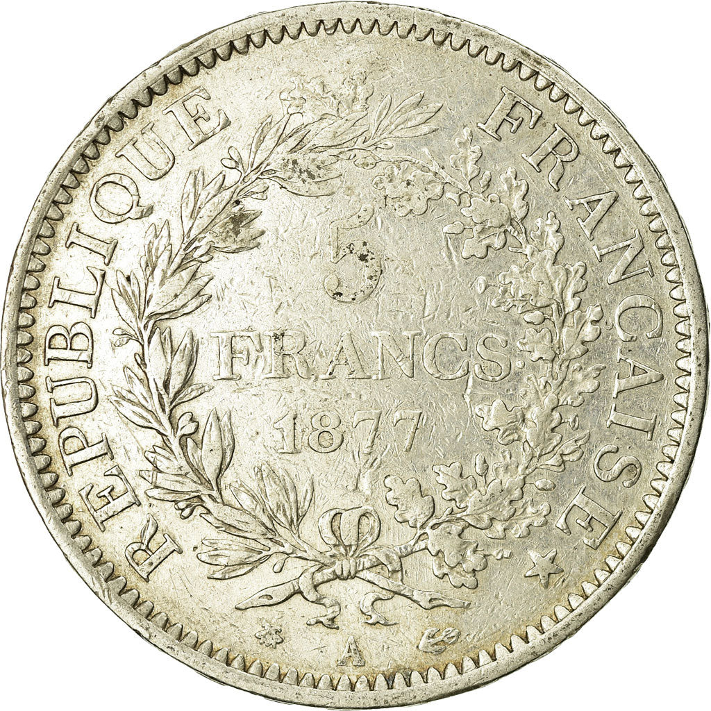 Coin, France, Hercule, 5 Francs, 1877, Paris, VF(30-35), Silver, KM:820.1