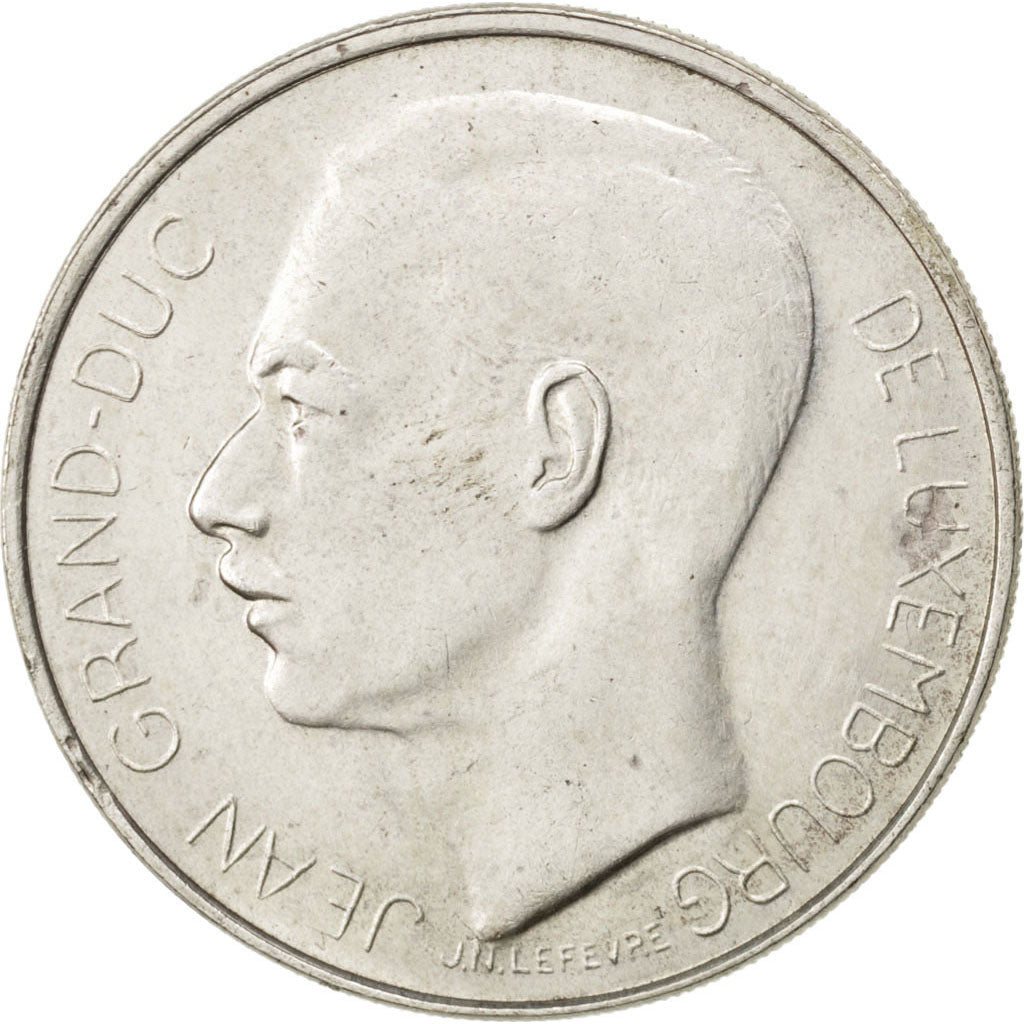 LUXEMBOURG, 100 Francs, 1964, KM #54, AU(55-58), Silver, 33.1, 17.75