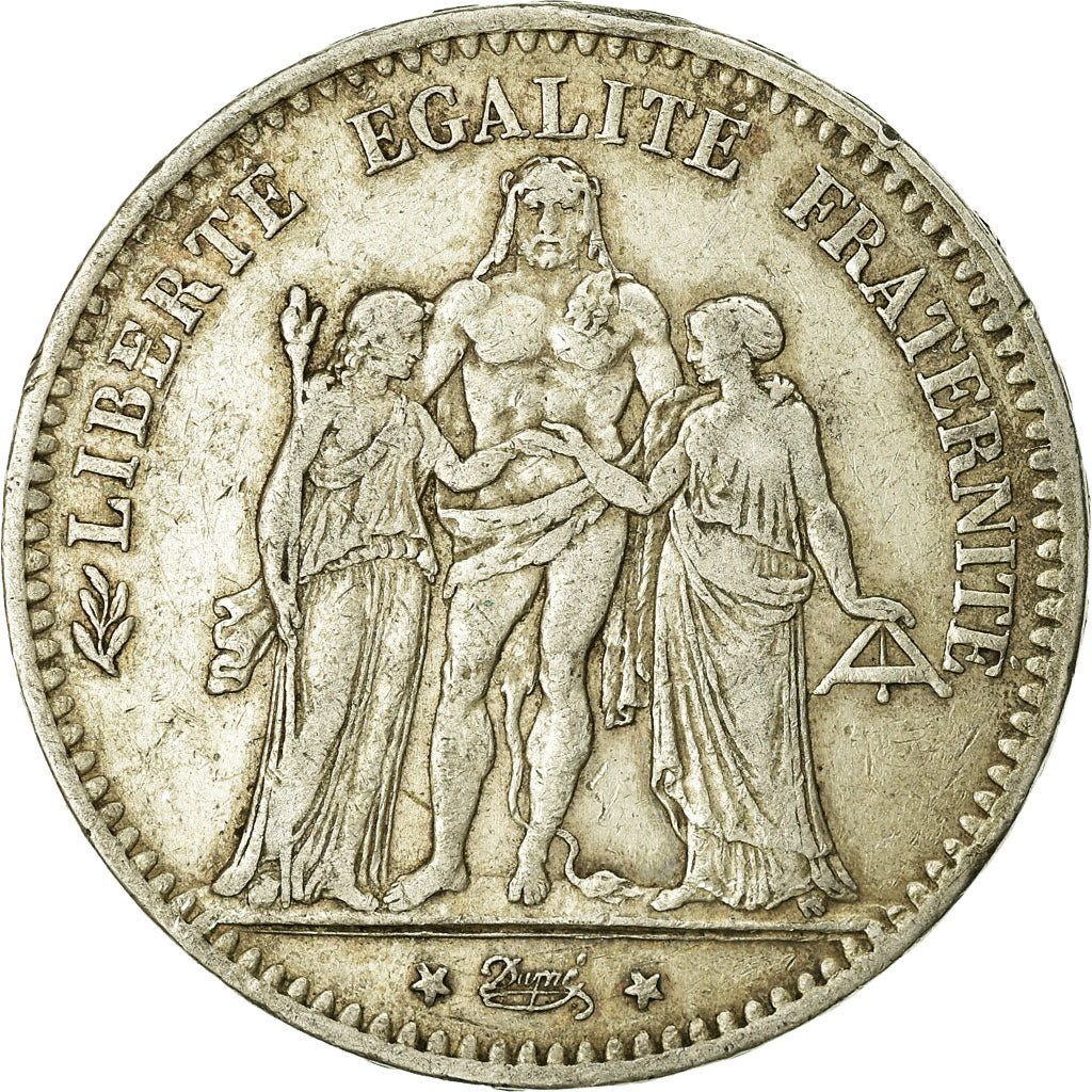 Coin, France, Hercule, 5 Francs, 1877, Paris, VF(20-25), Silver, KM:820.1