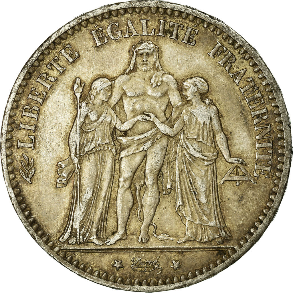 Coin, France, Hercule, 5 Francs, 1877, Paris, VF(20-25), Silver, KM:820.1