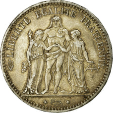 Coin, France, Hercule, 5 Francs, 1877, Paris, VF(20-25), Silver, KM:820.1