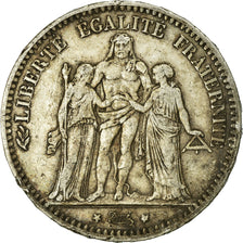 Coin, France, Hercule, 5 Francs, 1877, Paris, VF(20-25), Silver, KM:820.1