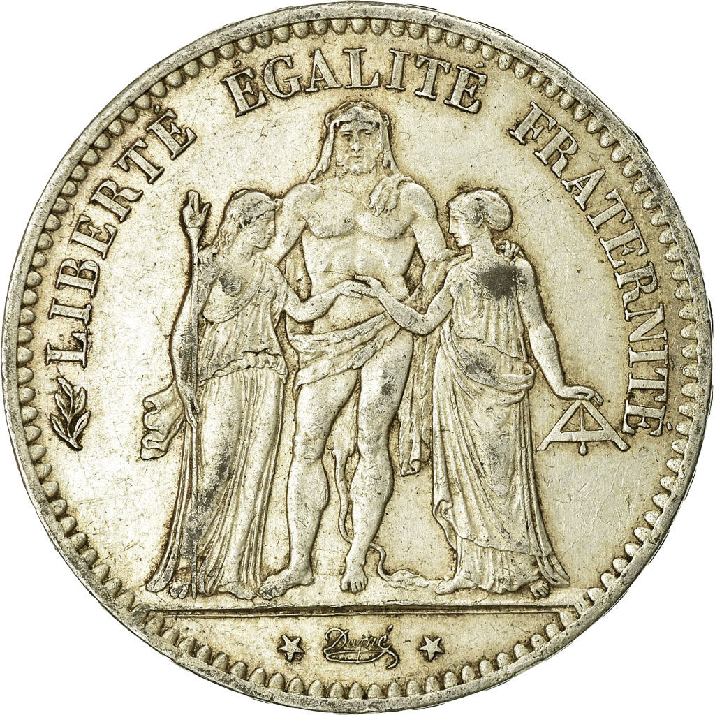 Coin, France, Hercule, 5 Francs, 1877, Paris, VF(20-25), Silver, KM:820.1