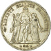 Coin, France, Hercule, 5 Francs, 1877, Paris, VF(20-25), Silver, KM:820.1