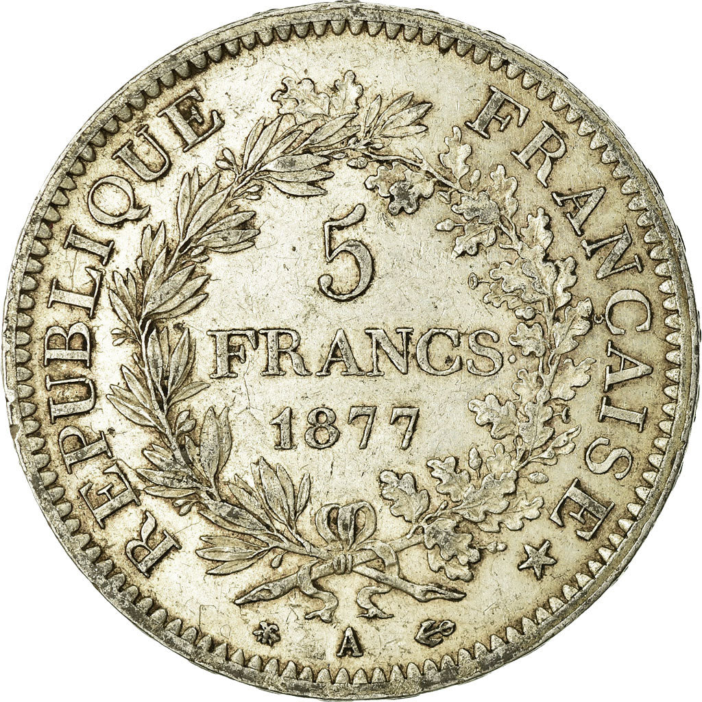 Coin, France, Hercule, 5 Francs, 1877, Paris, VF(20-25), Silver, KM:820.1