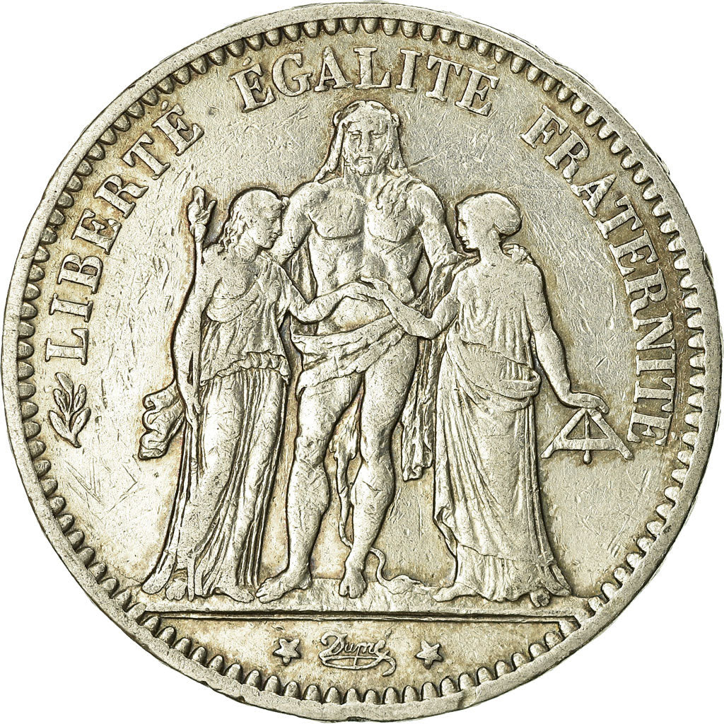 Münze, Frankreich, Hercule, 5 Francs, 1877, Bordeaux, S, Silber, KM:820.2