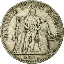 Coin, France, Hercule, 5 Francs, 1876, Bordeaux, VF(20-25), Silver, KM:820.2