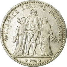 Coin, France, Hercule, 5 Francs, 1876, Bordeaux, VF(20-25), Silver, KM:820.2