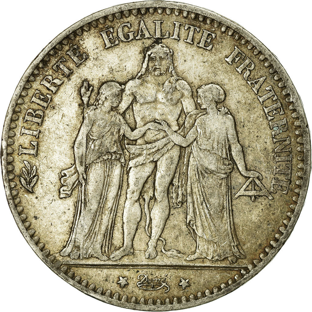 Monnaie, France, Hercule, 5 Francs, 1876, Bordeaux, TB, Argent, Gadoury:745a