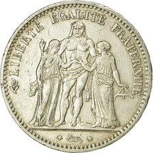 Coin, France, Hercule, 5 Francs, 1876, Bordeaux, VF(20-25), Silver, KM:820.2