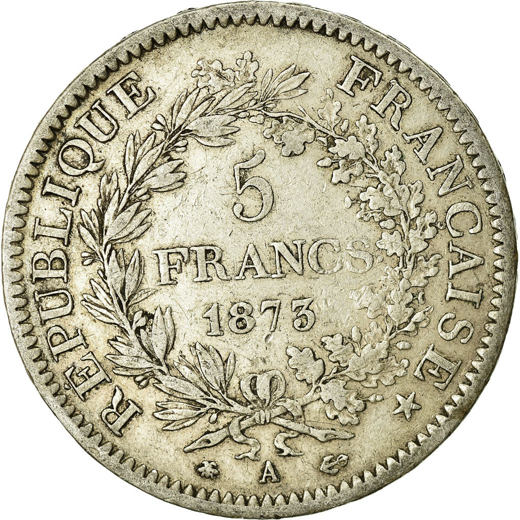 Monnaie, France, Hercule, 5 Francs, 1873, Paris, TB, Argent, Gadoury:745a