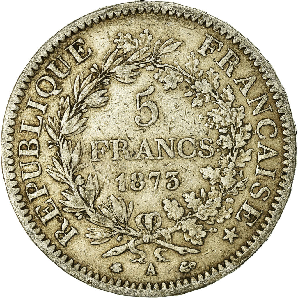 Coin, France, Hercule, 5 Francs, 1873, Paris, VF(20-25), Silver, KM:820.1