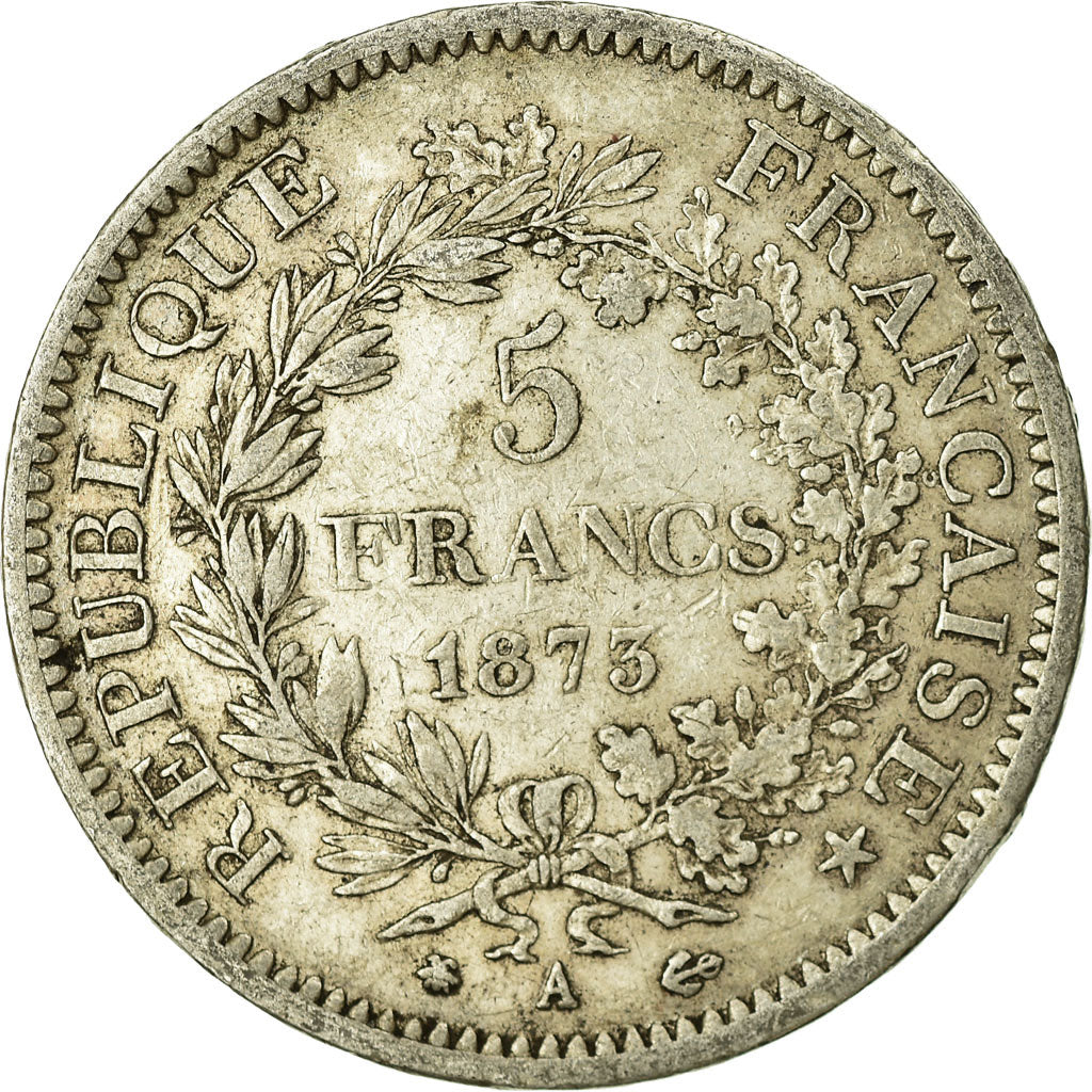 Monnaie, France, Hercule, 5 Francs, 1873, Paris, TB, Argent, Gadoury:745a