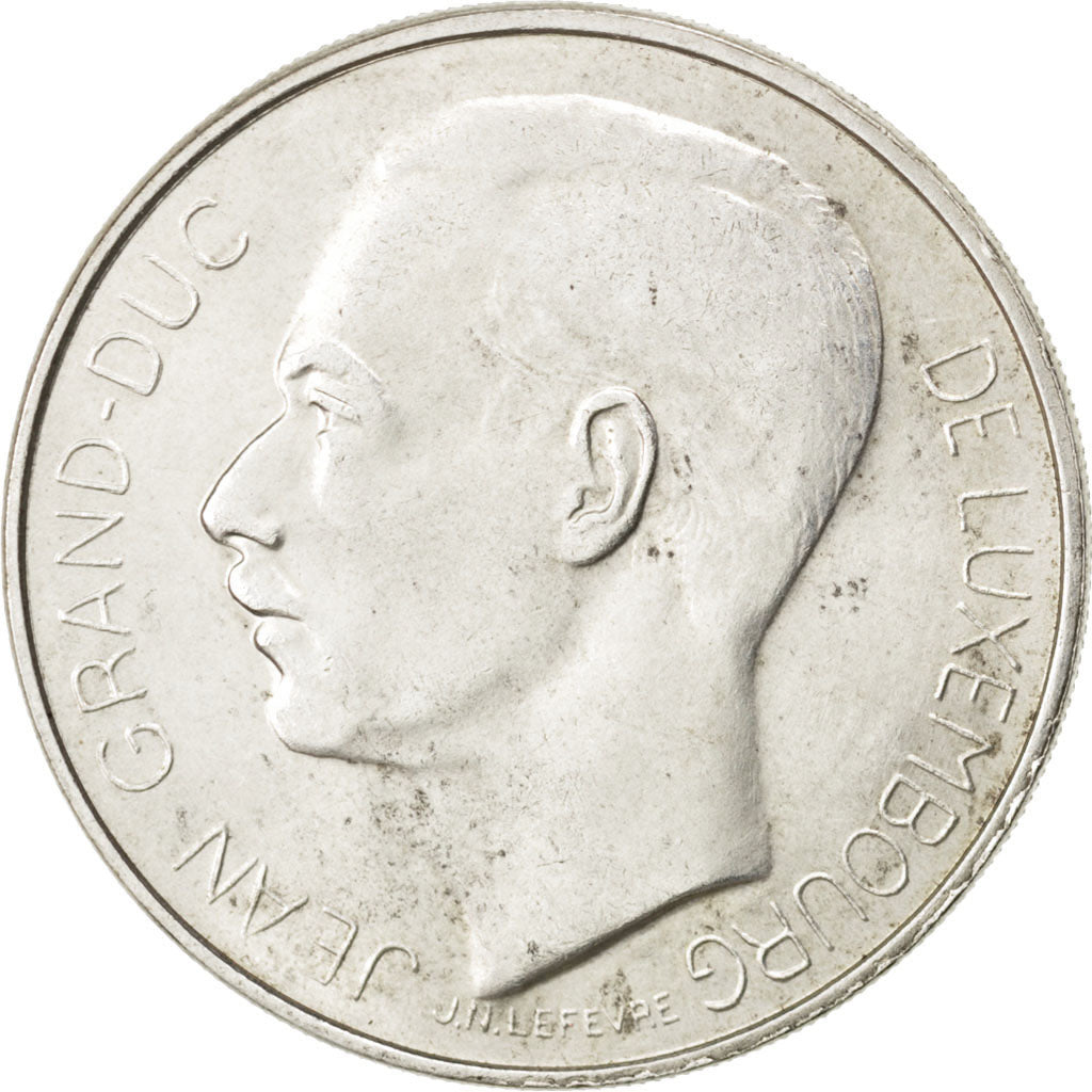 LUXEMBOURG, 100 Francs, 1964, KM #54, AU(55-58), Silver, 33.1, 17.83
