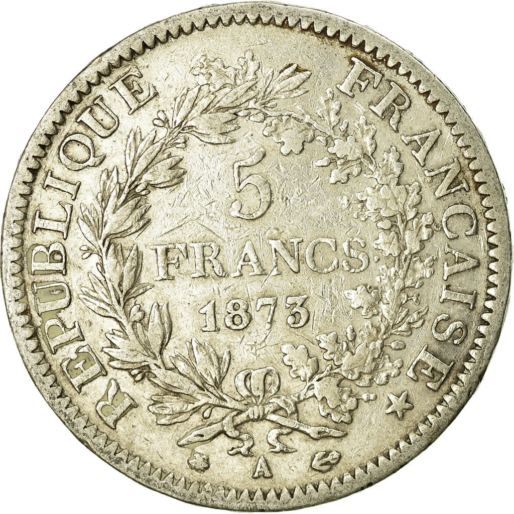 Monnaie, France, Hercule, 5 Francs, 1873, Paris, TB, Argent, Gadoury:745a