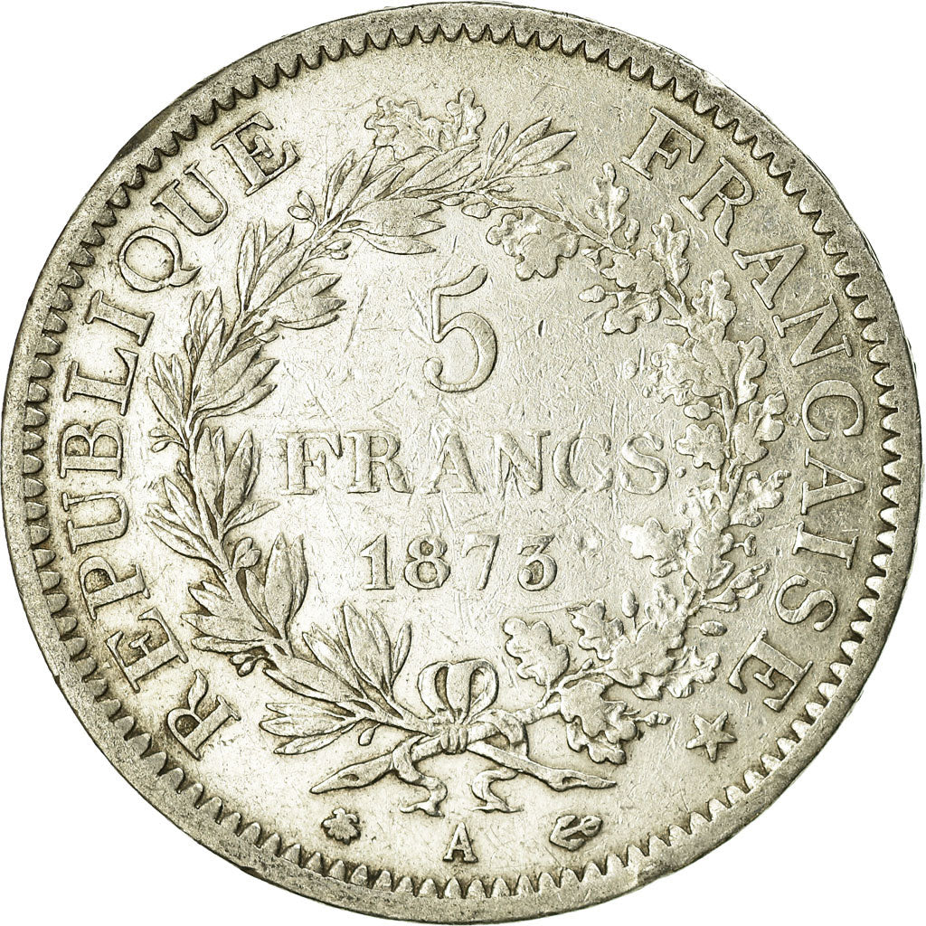 Coin, France, Hercule, 5 Francs, 1873, Paris, VF(20-25), Silver, KM:820.1