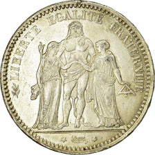 Moeda, França, Hercule, 5 Francs, 1873, Paris, VF(20-25), Prata, KM:820.1