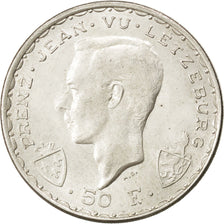 LUXEMBOURG, 50 Francs, KM #48, AU(55-58), Silver, 30, 12.57