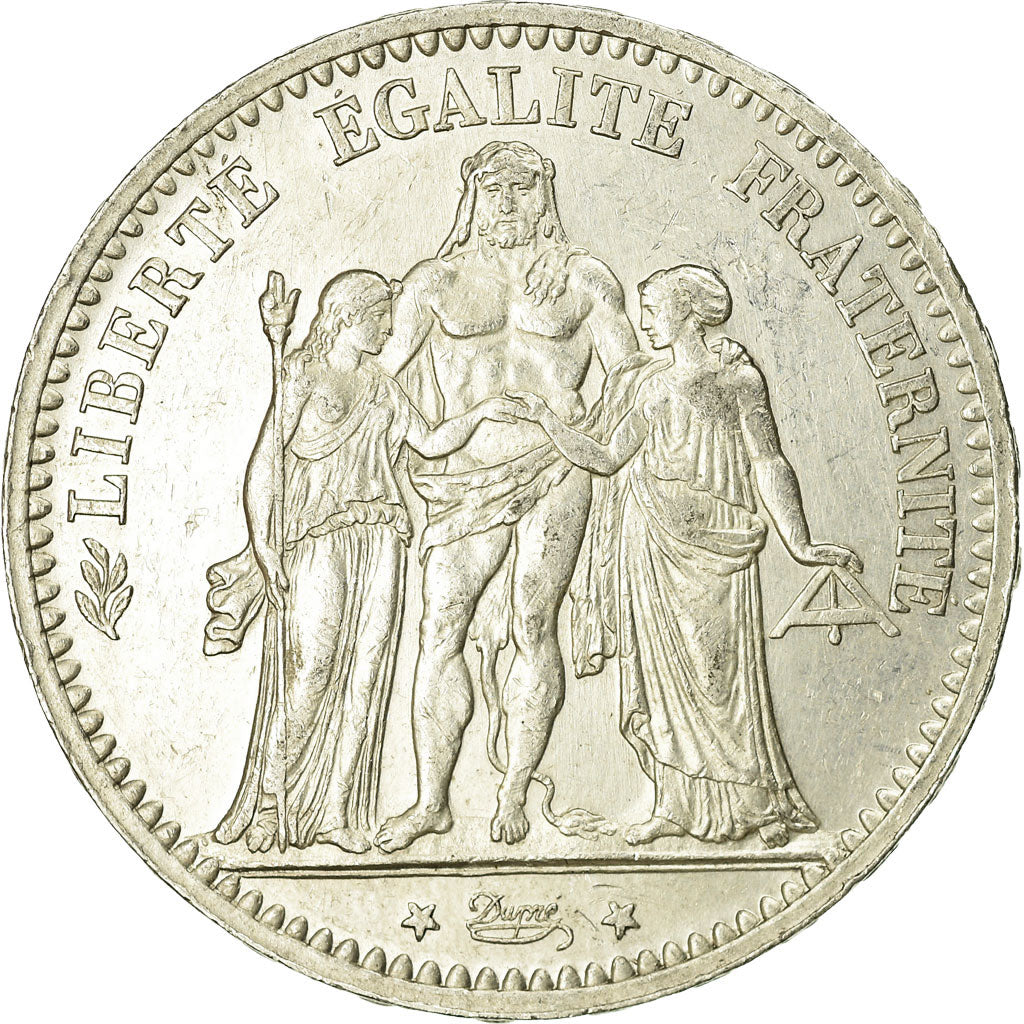 Moeda, França, Hercule, 5 Francs, 1873, Paris, EF(40-45), Prata, KM:820.1