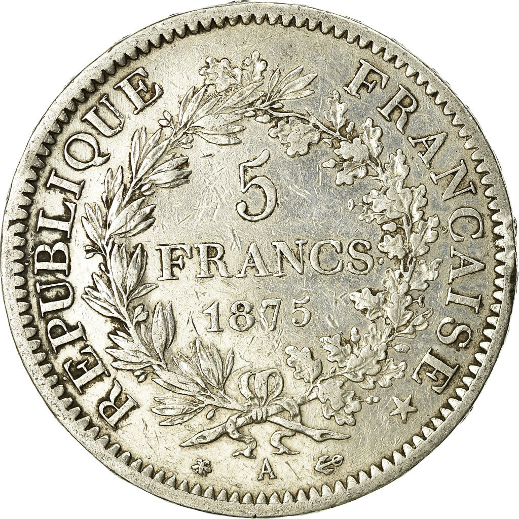 Monnaie, France, Hercule, 5 Francs, 1875, Paris, TTB, Argent, Gadoury:745a