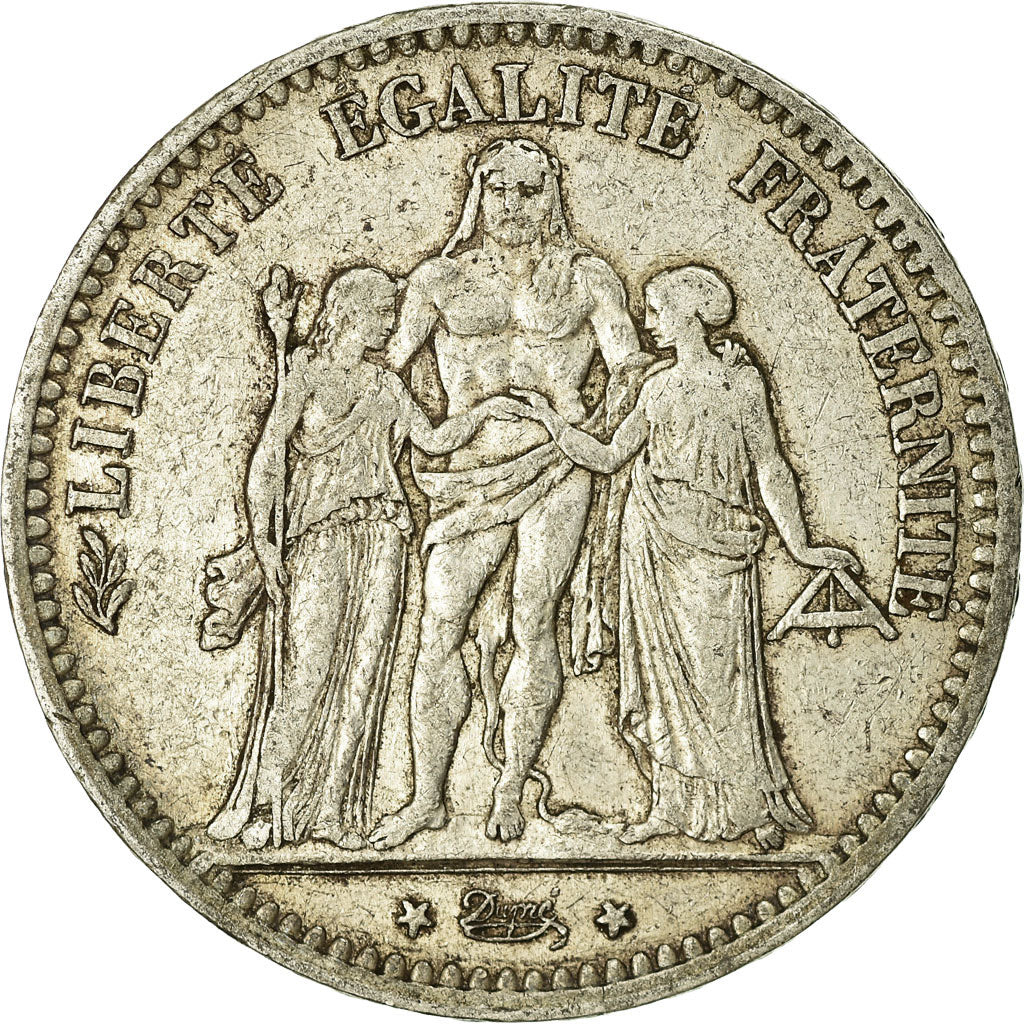 Moneta, Francja, Hercule, 5 Francs, 1875, Paris, VF(20-25), Srebro, KM:820.1