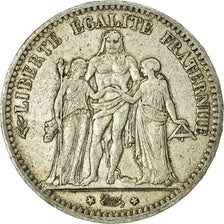 Moneta, Francja, Hercule, 5 Francs, 1875, Paris, VF(20-25), Srebro, KM:820.1