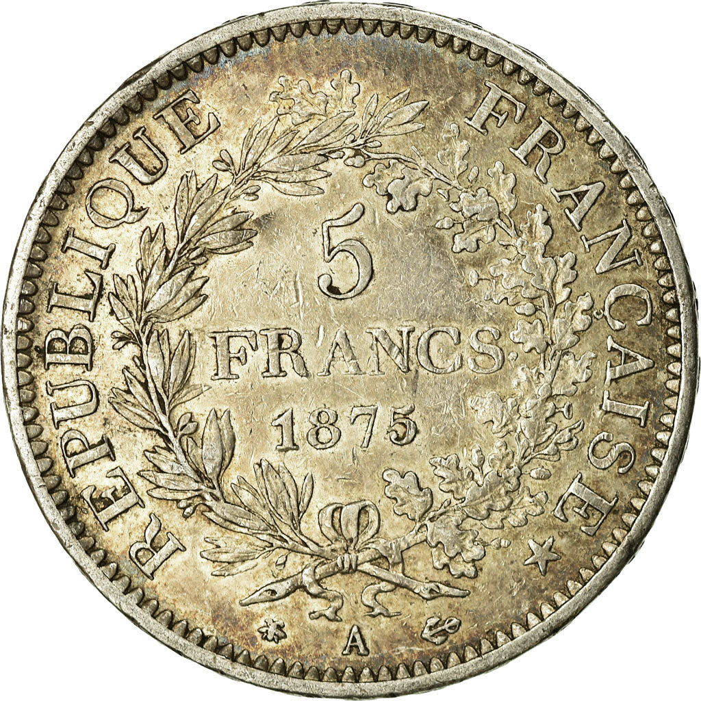 Coin, France, Hercule, 5 Francs, 1875, Paris, VF(20-25), Silver, KM:820.1