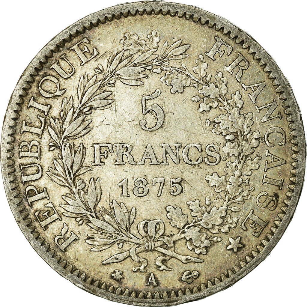 Coin, France, Hercule, 5 Francs, 1875, Paris, VF(20-25), Silver, KM:820.1
