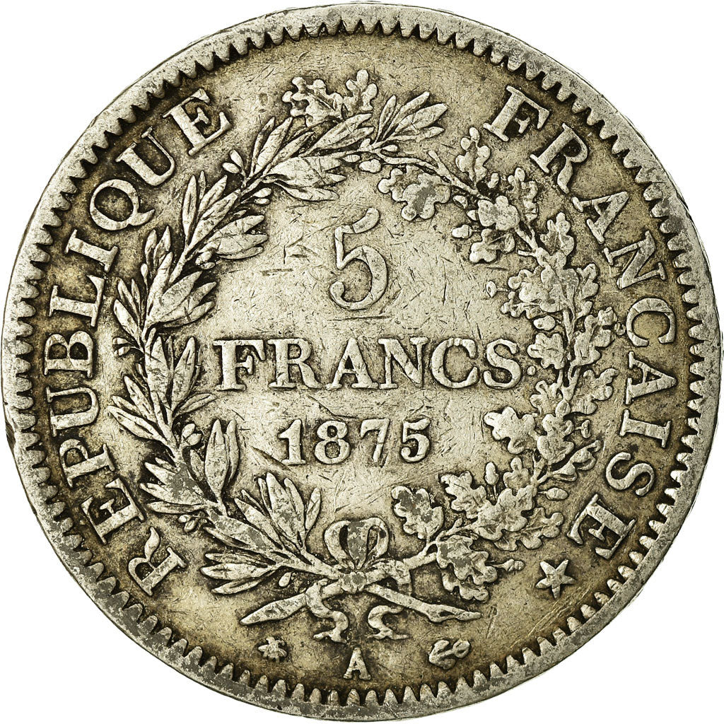 Monnaie, France, Hercule, 5 Francs, 1875, Paris, TB, Argent, Gadoury:745a